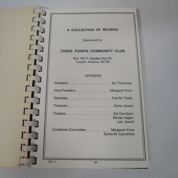 VTG Our Favorite Recipes Cookbook By Three Points Community Club Inc. Tucson AZ - Picture 2 of 11